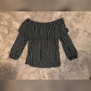Stripe off shoulder top